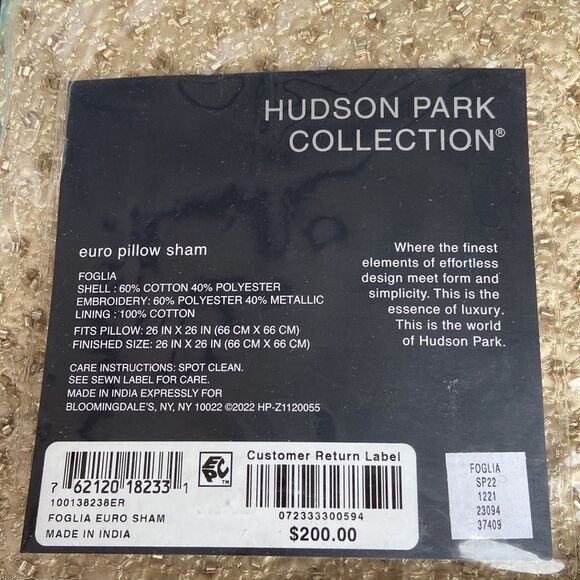 Hudson Park Collection Foglia
Euro Sham - 100% Exclusive - Picture 4 of 4